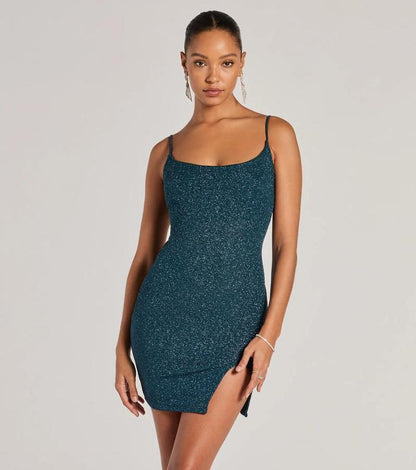 Shine through Glitter Mini Dress