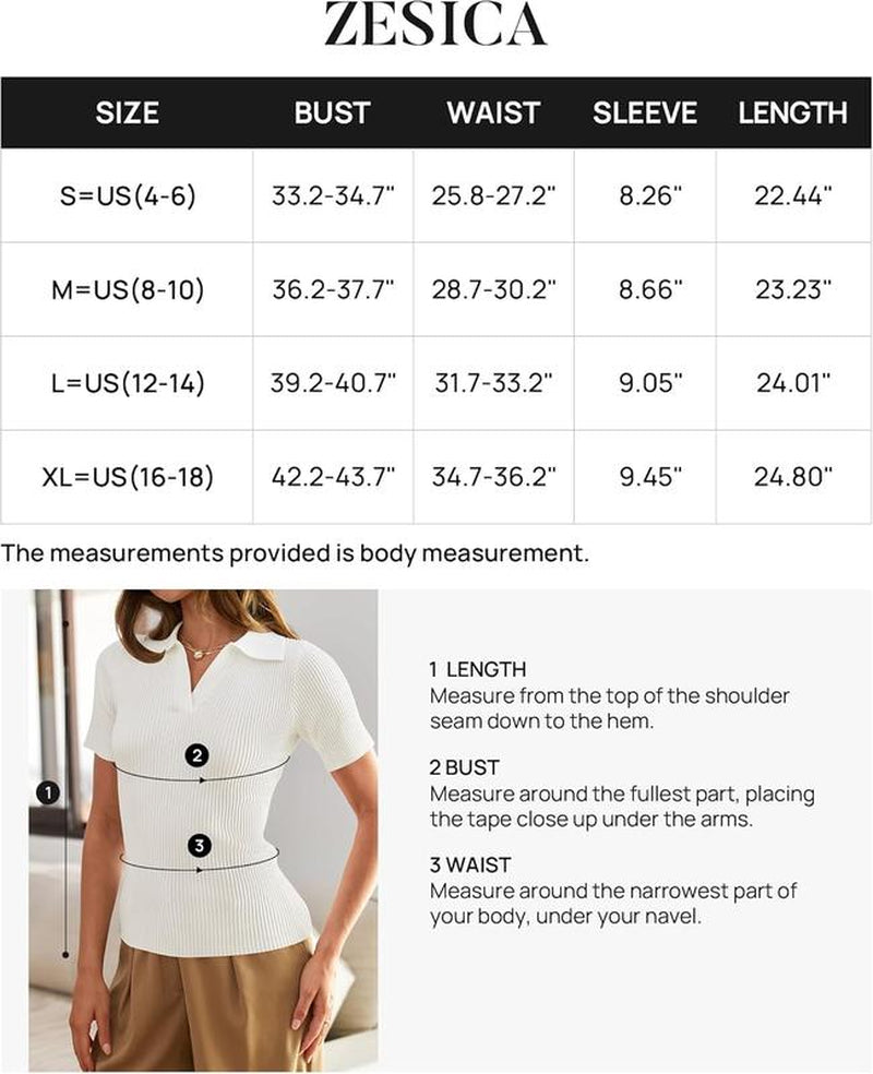 ZESICA Women'S Short Sleeve V Neck T Shirts 2024 Summer Ribbed Knit Slim Fitted Basic Solid Color Tee Tops Comfort Womenswear Lady