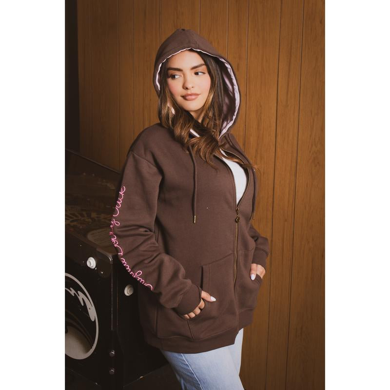 Don't Burst - Bobby Jack Oversized Premium Zip Hoodie - Brown